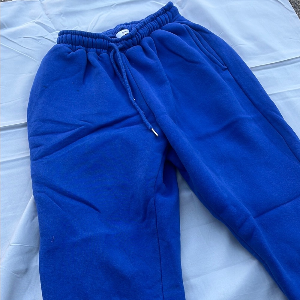 Adika Blue Track Pants with Elastic Waistband